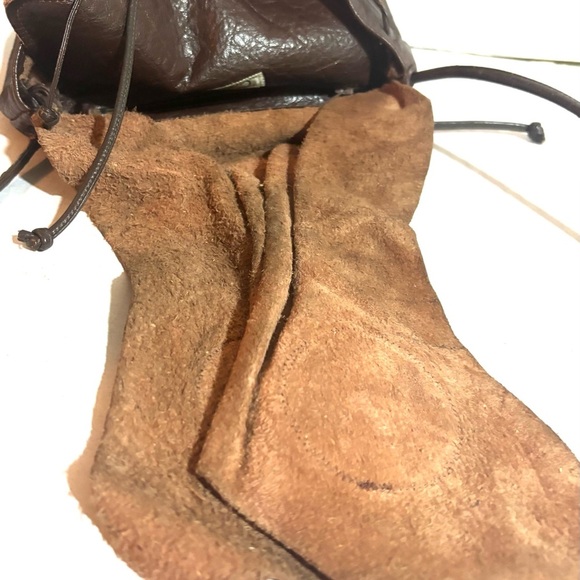 Carlos falchi brown Earthy Leather Crossbody Bag with Drawstring Closure - Picture 11 of 11